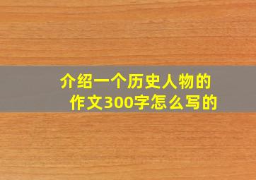 介绍一个历史人物的作文300字怎么写的