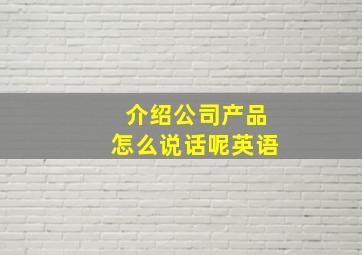 介绍公司产品怎么说话呢英语