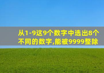 从1-9这9个数字中选出8个不同的数字,能被9999整除