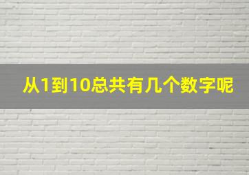 从1到10总共有几个数字呢