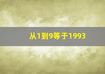 从1到9等于1993