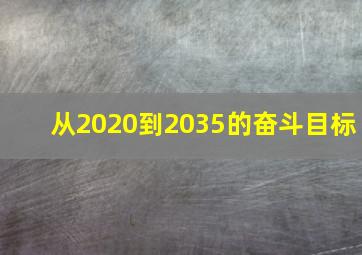 从2020到2035的奋斗目标