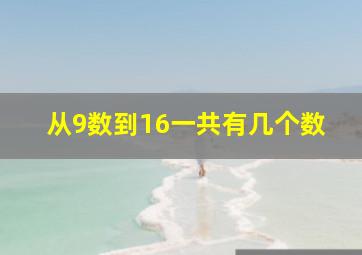 从9数到16一共有几个数