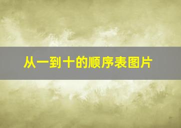 从一到十的顺序表图片