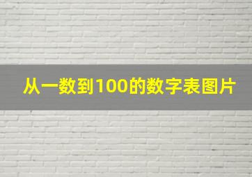 从一数到100的数字表图片