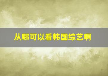 从哪可以看韩国综艺啊