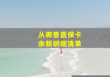 从哪查医保卡余额明细清单