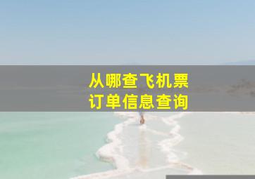 从哪查飞机票订单信息查询