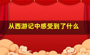 从西游记中感受到了什么