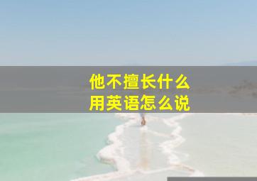 他不擅长什么用英语怎么说