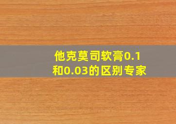 他克莫司软膏0.1和0.03的区别专家