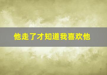 他走了才知道我喜欢他