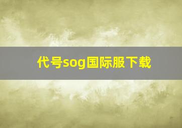 代号sog国际服下载