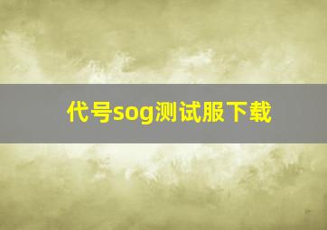 代号sog测试服下载