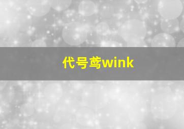 代号鸢wink