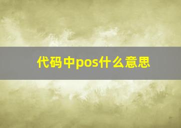 代码中pos什么意思