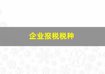 企业报税税种