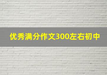 优秀满分作文300左右初中