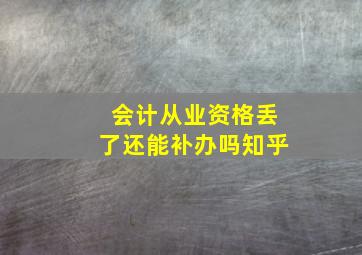 会计从业资格丢了还能补办吗知乎