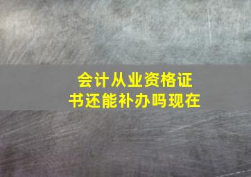 会计从业资格证书还能补办吗现在