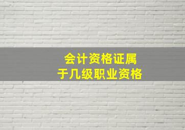 会计资格证属于几级职业资格