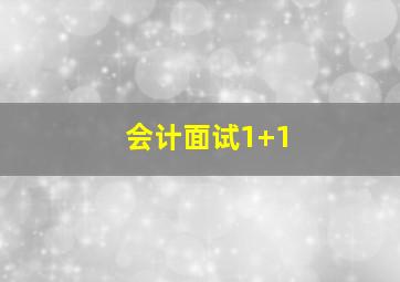 会计面试1+1