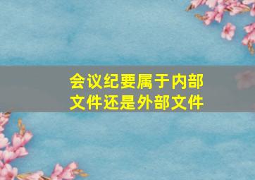 会议纪要属于内部文件还是外部文件