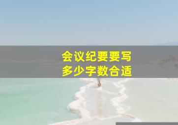 会议纪要要写多少字数合适