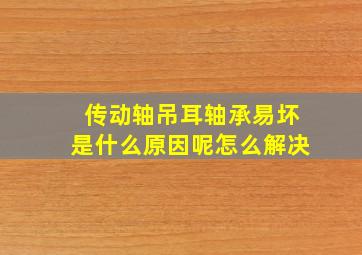 传动轴吊耳轴承易坏是什么原因呢怎么解决