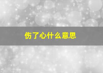 伤了心什么意思