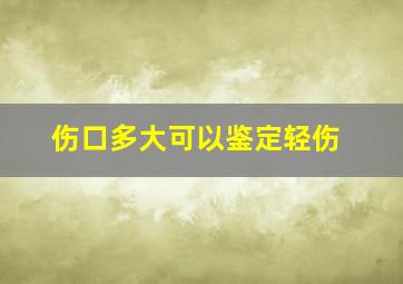 伤口多大可以鉴定轻伤