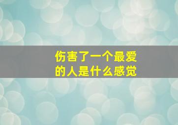 伤害了一个最爱的人是什么感觉