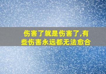 伤害了就是伤害了,有些伤害永远都无法愈合