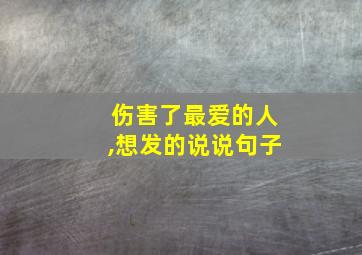 伤害了最爱的人,想发的说说句子