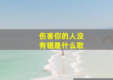 伤害你的人没有错是什么歌