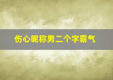 伤心昵称男二个字霸气