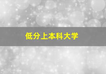 低分上本科大学