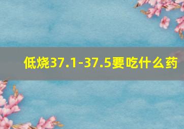 低烧37.1-37.5要吃什么药