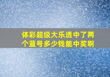 体彩超级大乐透中了两个蓝号多少钱能中奖啊