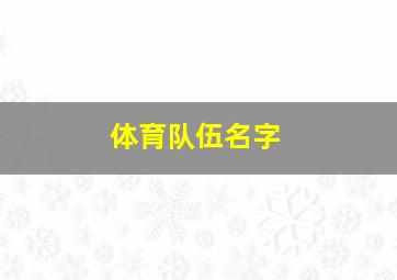 体育队伍名字