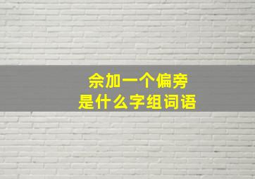 佘加一个偏旁是什么字组词语