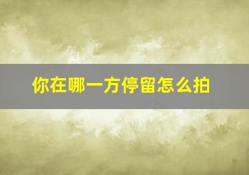 你在哪一方停留怎么拍