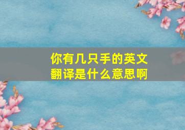 你有几只手的英文翻译是什么意思啊