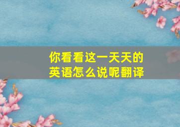 你看看这一天天的英语怎么说呢翻译