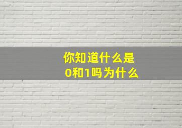 你知道什么是0和1吗为什么