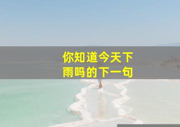 你知道今天下雨吗的下一句