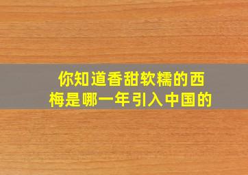 你知道香甜软糯的西梅是哪一年引入中国的