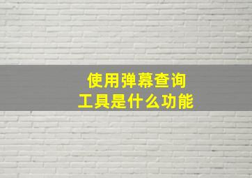 使用弹幕查询工具是什么功能