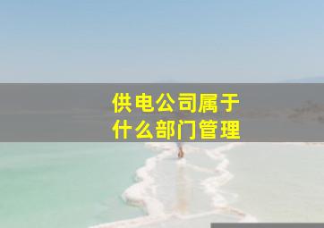 供电公司属于什么部门管理