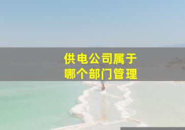 供电公司属于哪个部门管理